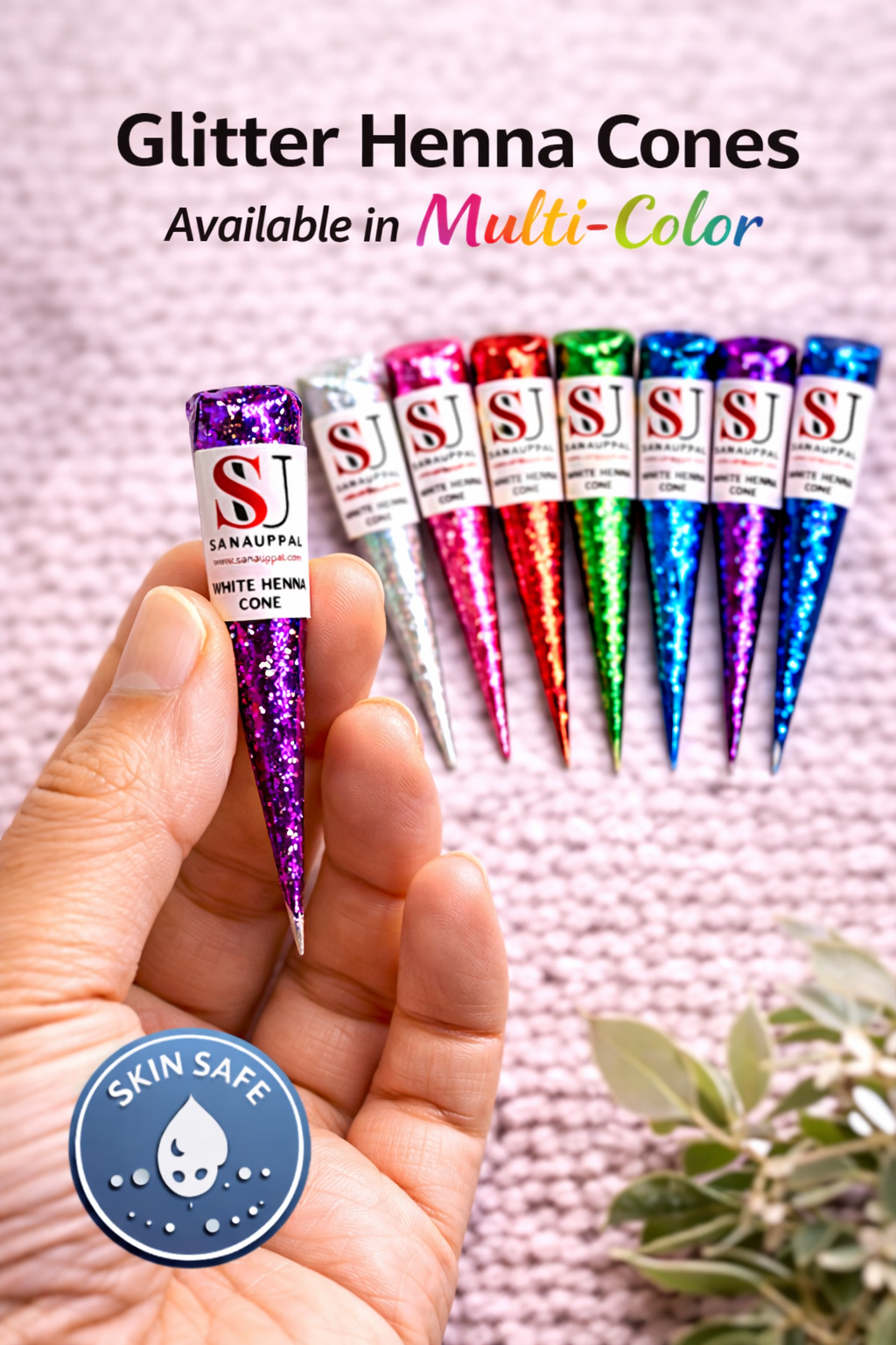 Glitter Henna Cones